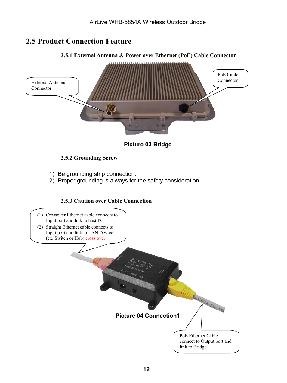 5 product connection feature | AirLive WHB-5854A User Manual | Page 12 / 51