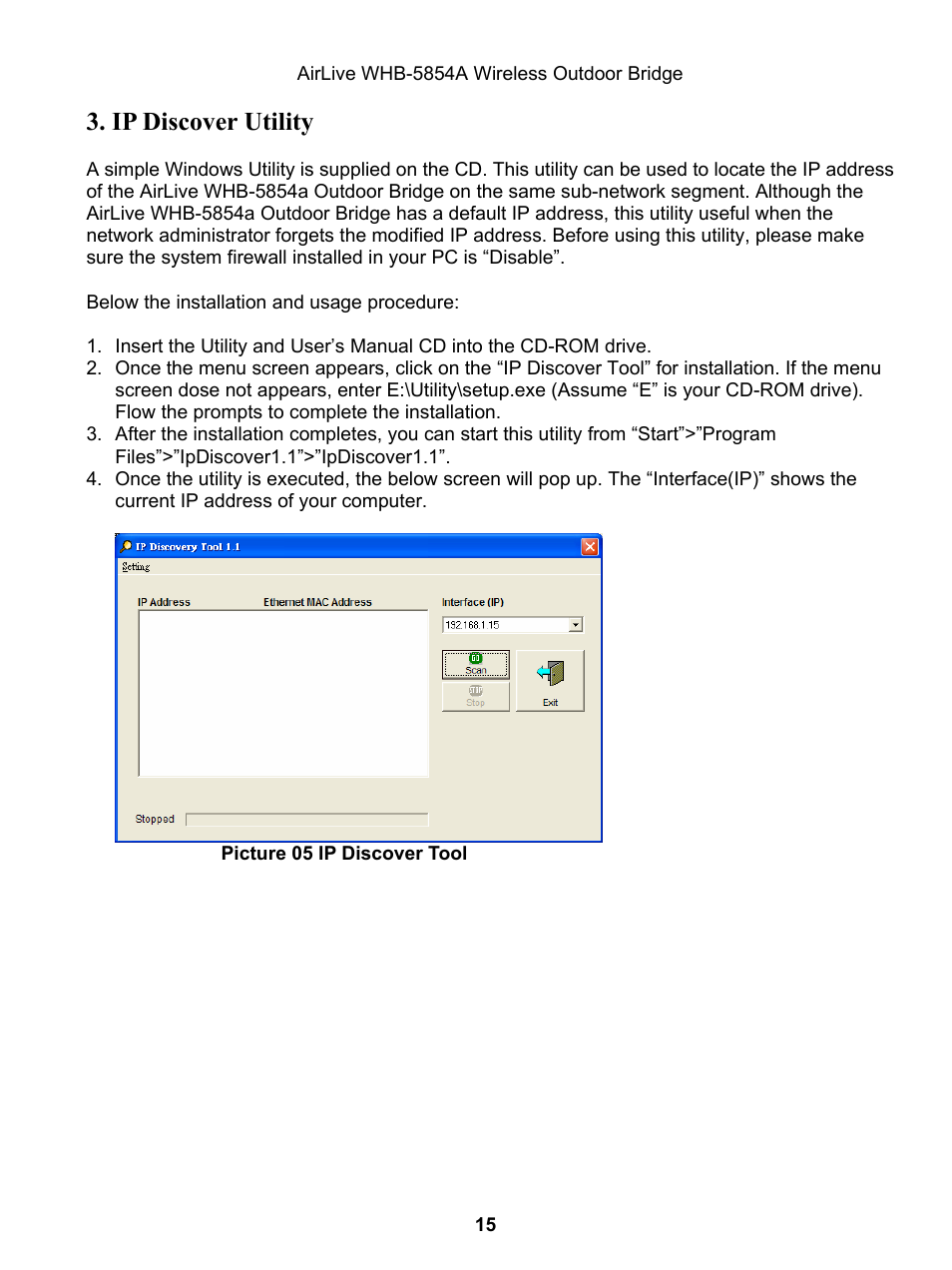 Ip discover utility | AirLive WHB-5854A User Manual | Page 15 / 51