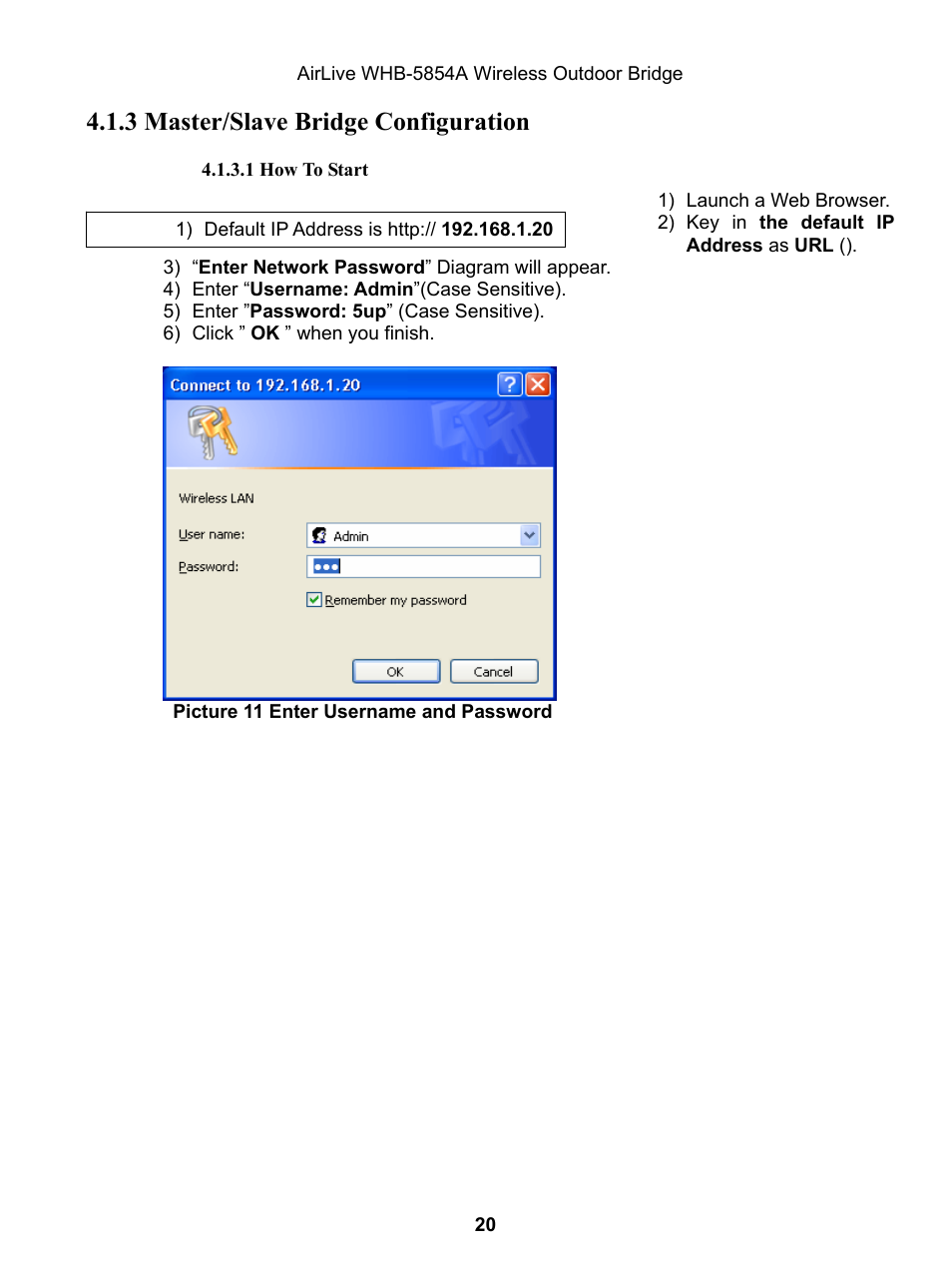 3 master/slave bridge configuration | AirLive WHB-5854A User Manual | Page 20 / 51