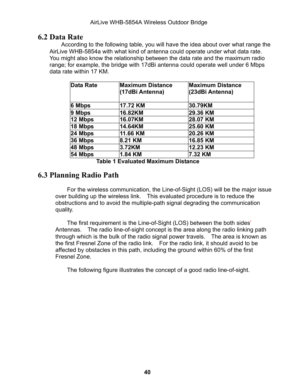 2 data rate, 3 planning radio path | AirLive WHB-5854A User Manual | Page 40 / 51