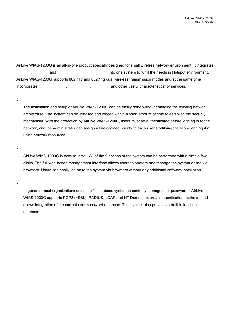 System overview, 1 introduction of airlive wias-1200g, Introduction of airlive wias-1200g | AirLive WIAS-1200G User Manual | Page 10 / 180