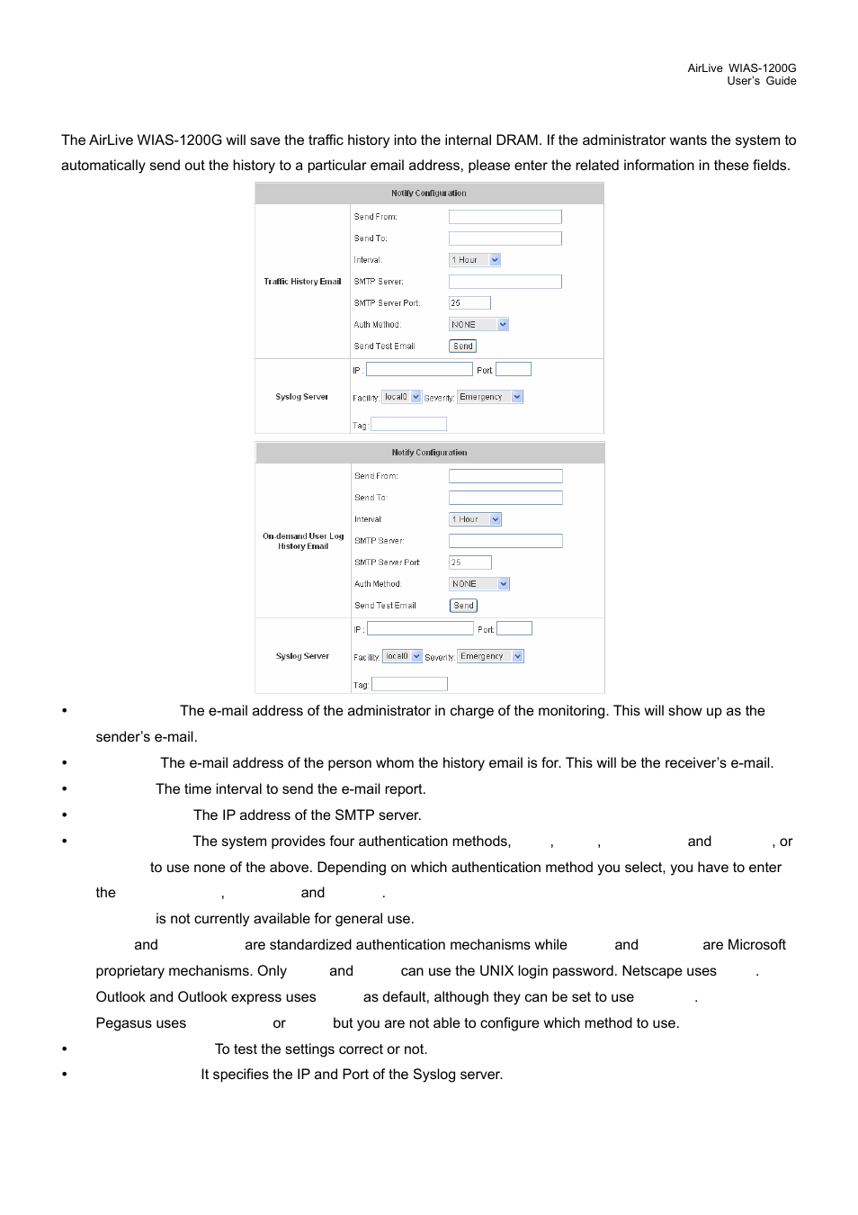 6 help, Help, 5 notify configuration | AirLive WIAS-1200G User Manual | Page 112 / 180