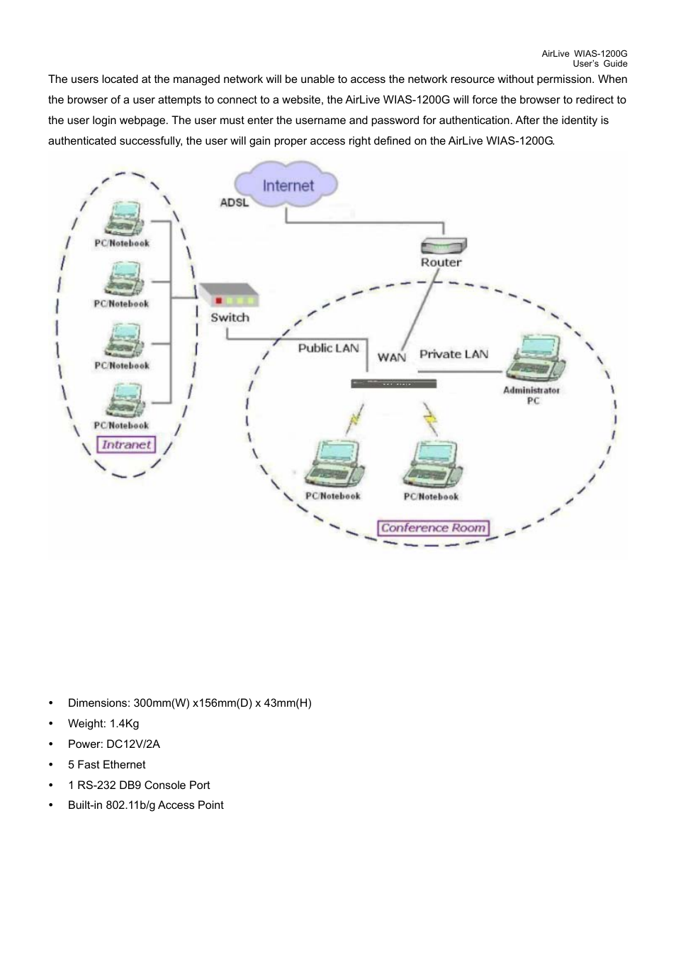 3 specification, 1 hardware specification, Specification | Hardware specification | AirLive WIAS-1200G User Manual | Page 12 / 180