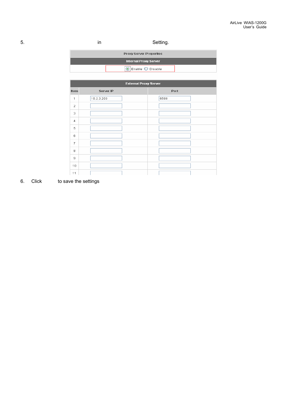 Appendix f – proxy setting for enterprise | AirLive WIAS-1200G User Manual | Page 138 / 180