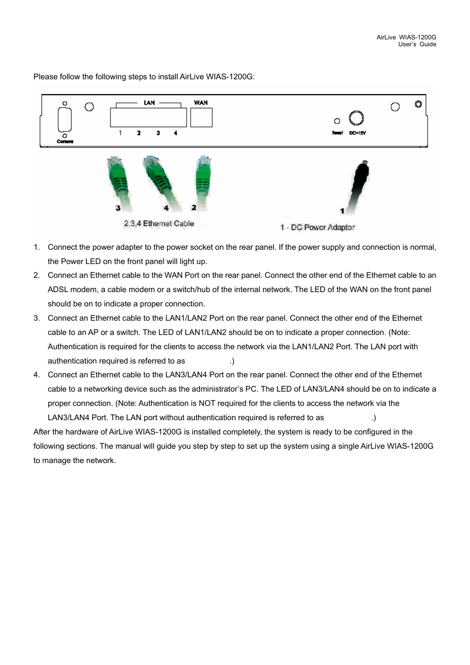 4 installation steps, Installation steps | AirLive WIAS-1200G User Manual | Page 17 / 180