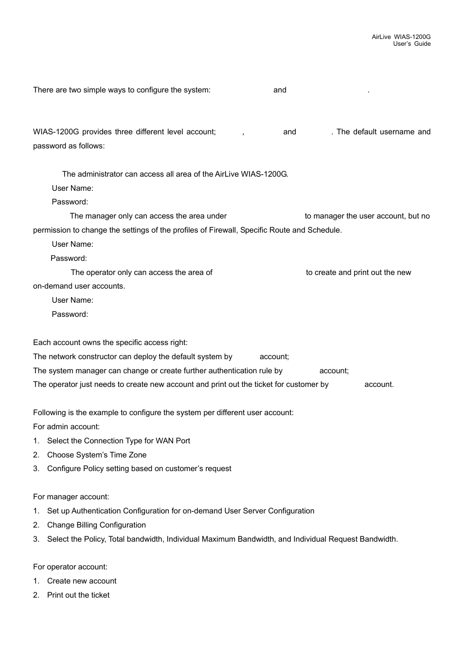 2 quick software configuration, 1 instant account, Quick software configuration | Instant account | AirLive WIAS-1200G User Manual | Page 18 / 180