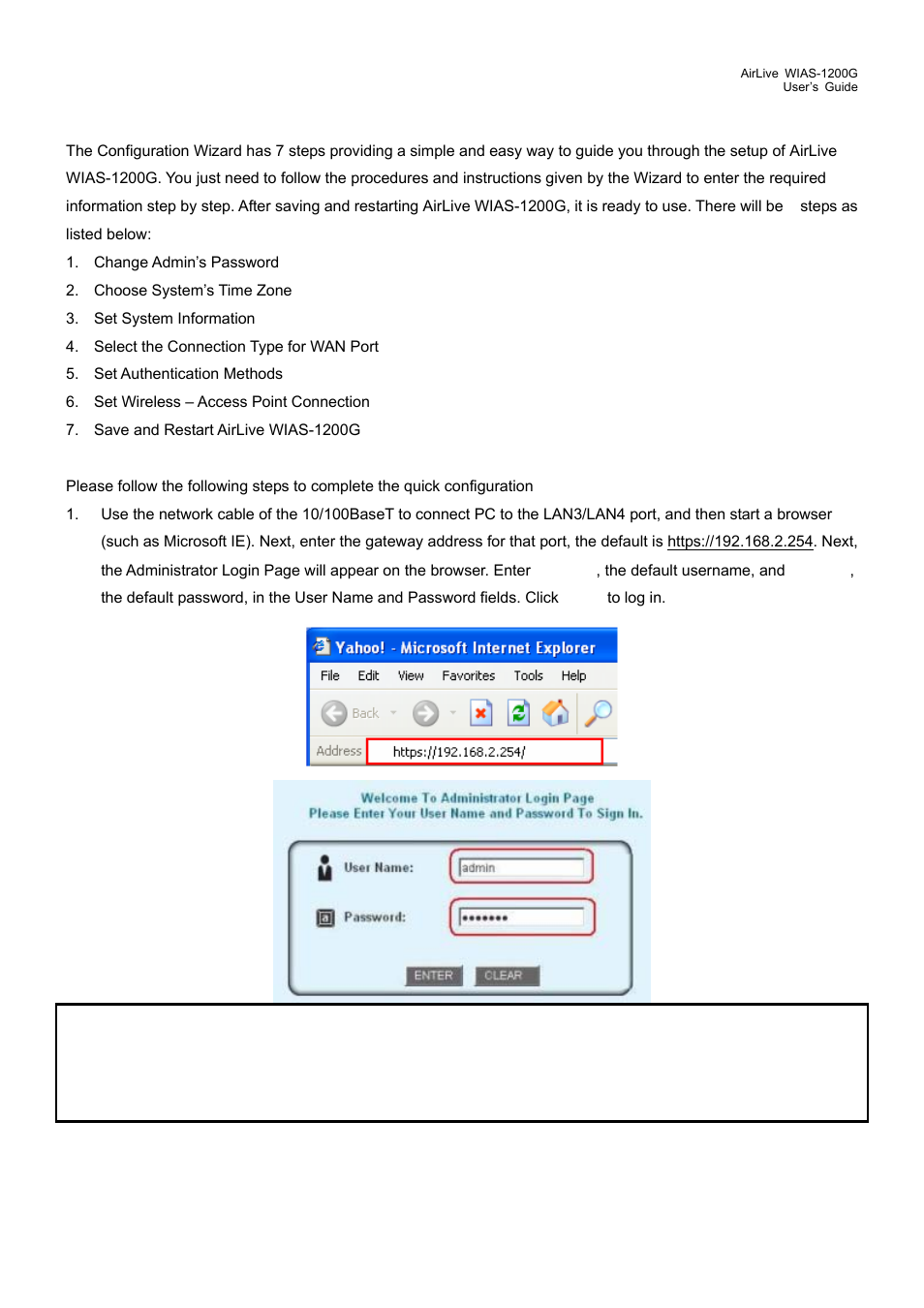 2 configuration wizard, Configuration wizard | AirLive WIAS-1200G User Manual | Page 22 / 180