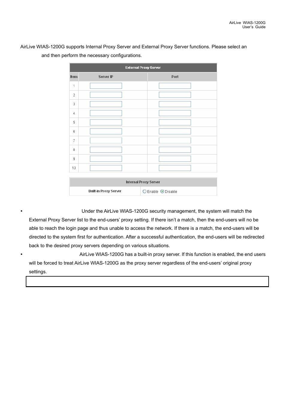 6 dynamic dns, Dynamic dns, 5 proxy server properties | AirLive WIAS-1200G User Manual | Page 96 / 180