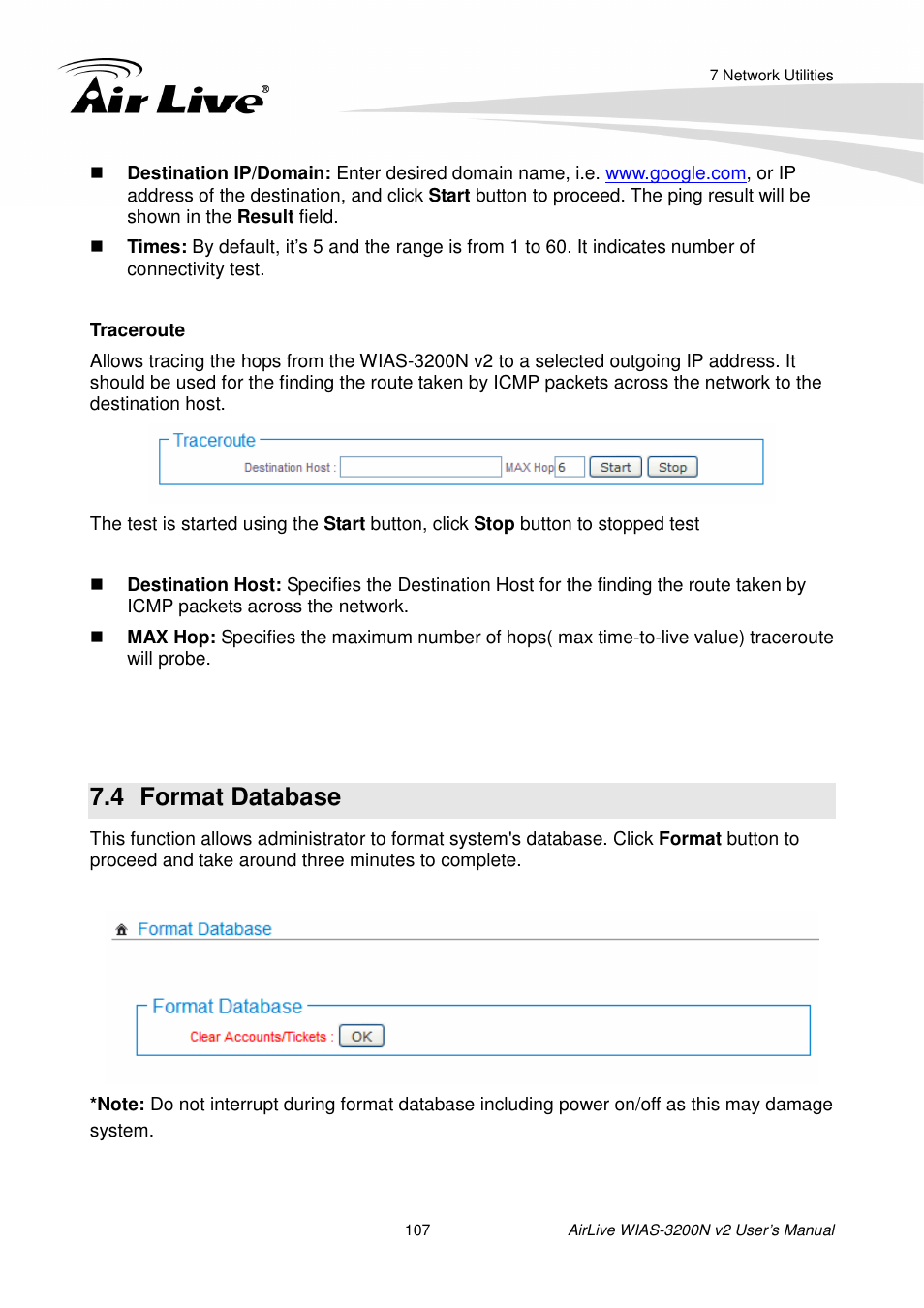 4 format database, Ormat, Atabase | AirLive WIAS-3200N v2 User Manual | Page 113 / 170