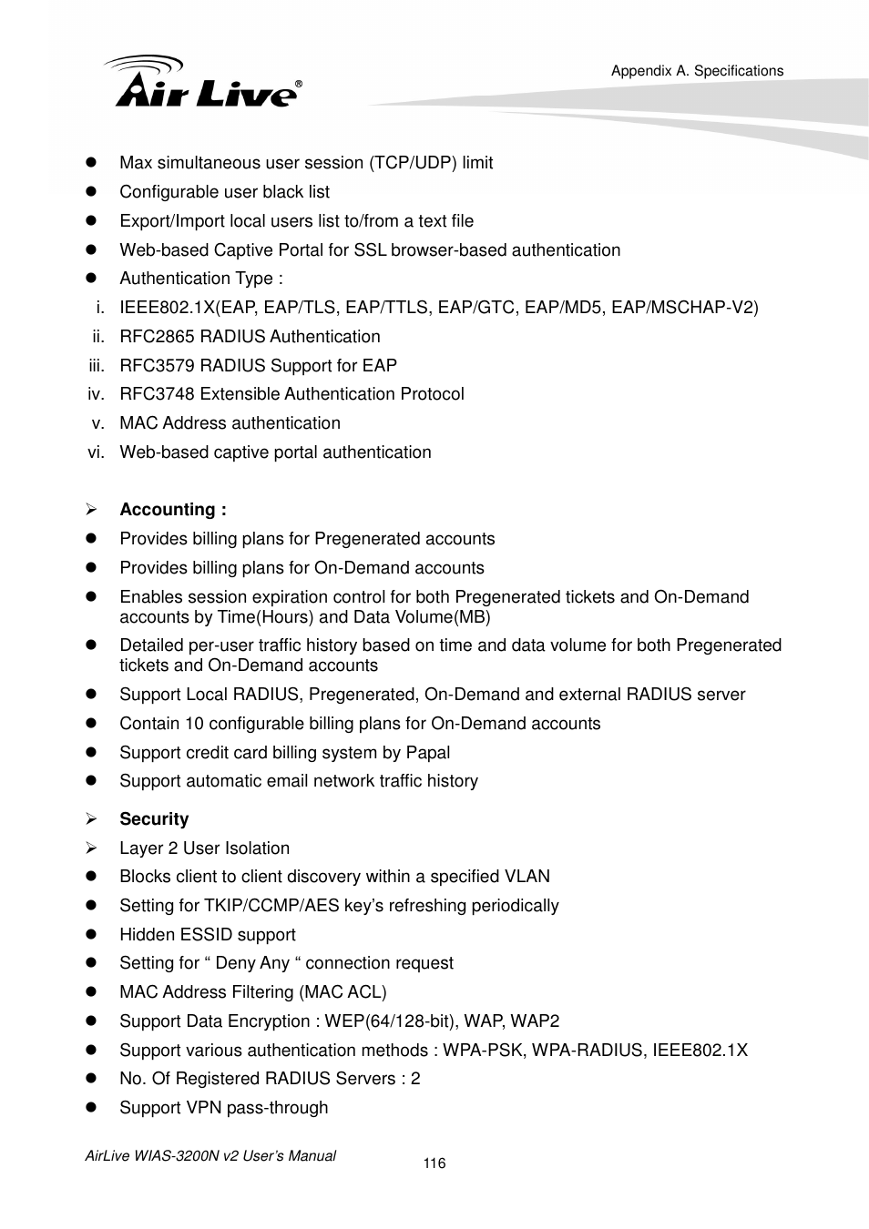 AirLive WIAS-3200N v2 User Manual | Page 122 / 170