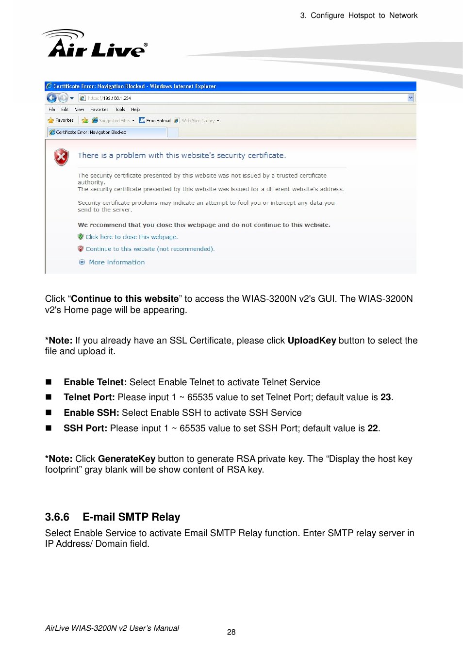 6 e-mail smtp relay, E-mail smtp relay | AirLive WIAS-3200N v2 User Manual | Page 34 / 170