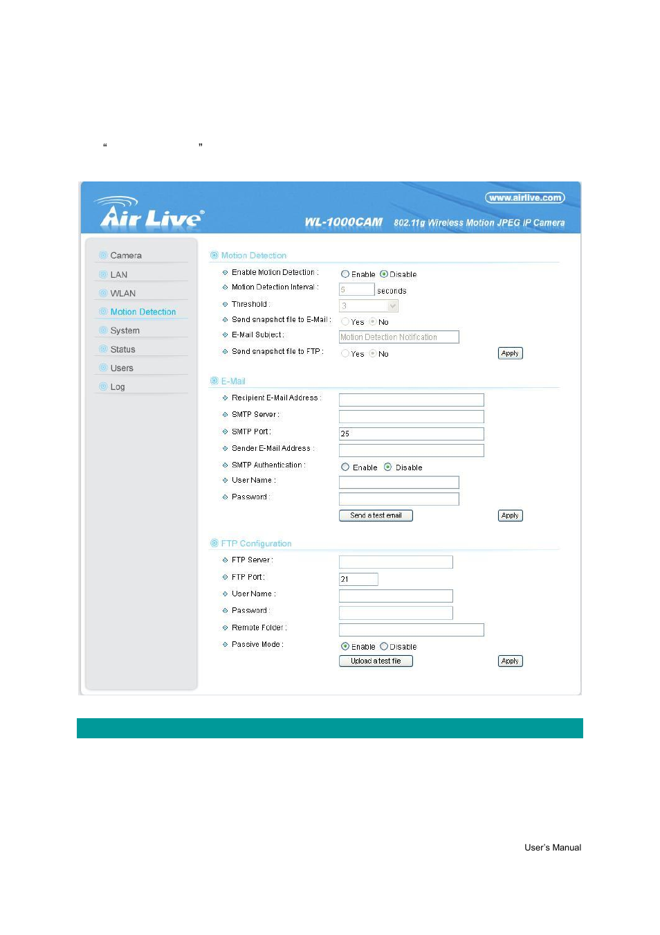 4 motion detection settings | AirLive WL-1000CAM User Manual | Page 62 / 69