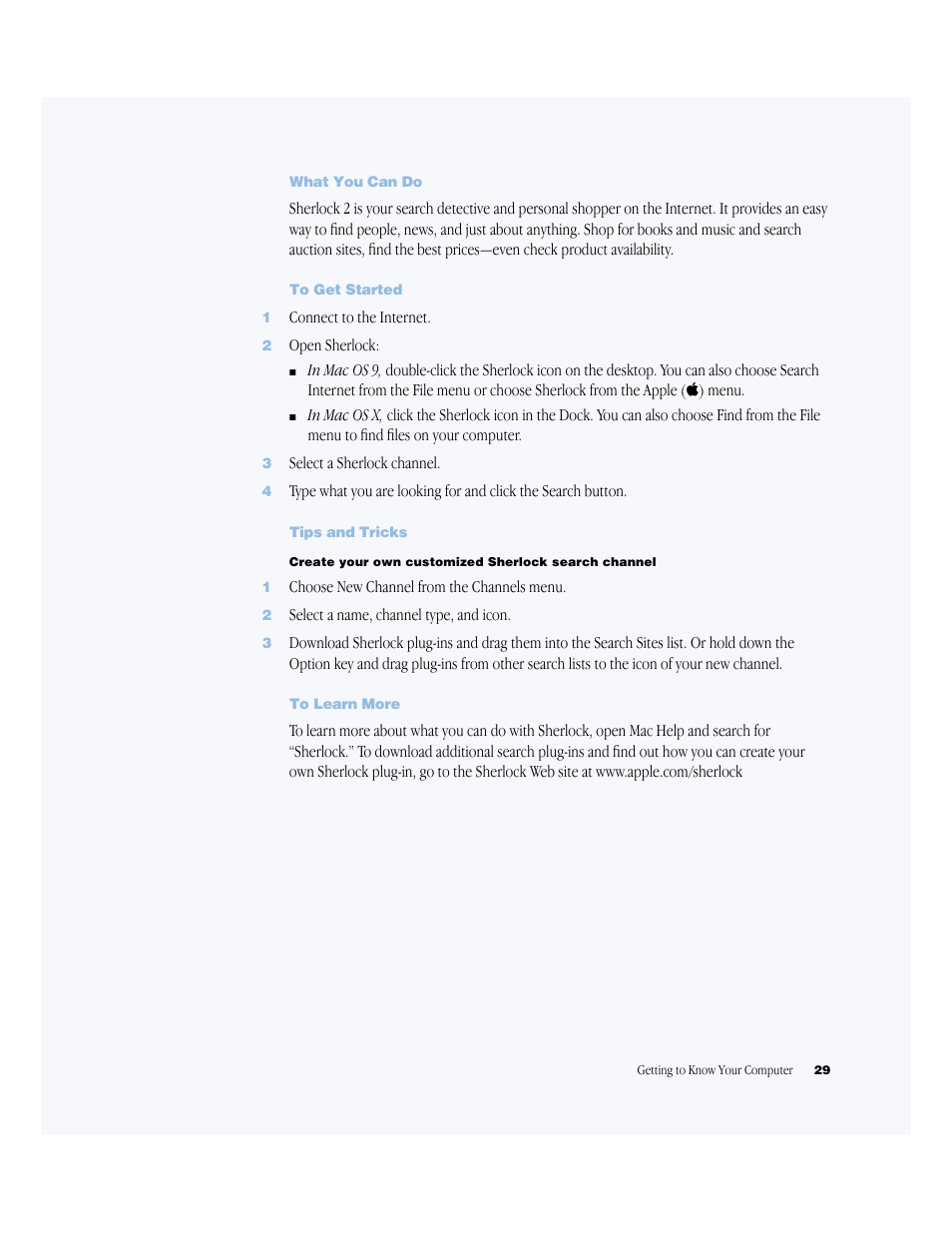 What you can do, To get started, Tips and tricks | To learn more | Apple BookG4 Computer User Manual | Page 29 / 104