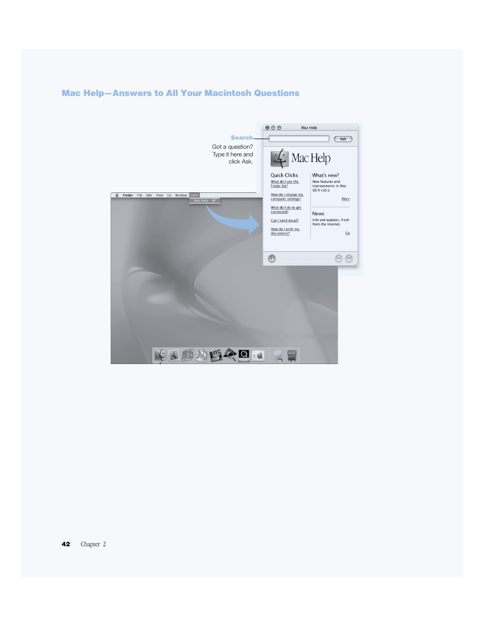 Mac help—answers to all your macintosh questions | Apple BookG4 Computer User Manual | Page 42 / 104