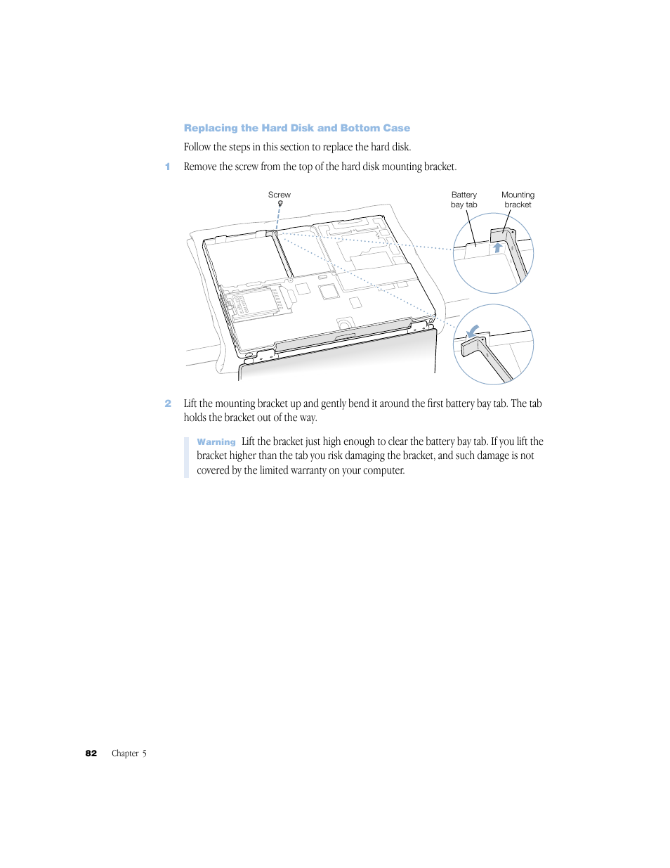 Replacing the hard disk and bottom case | Apple BookG4 Computer User Manual | Page 82 / 104