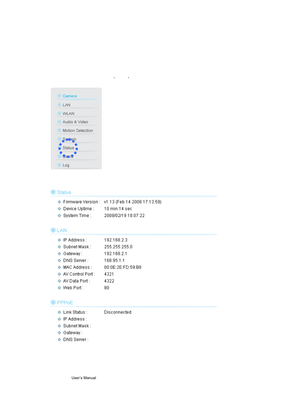 8 status | AirLive WL-1200CAM User Manual | Page 47 / 88