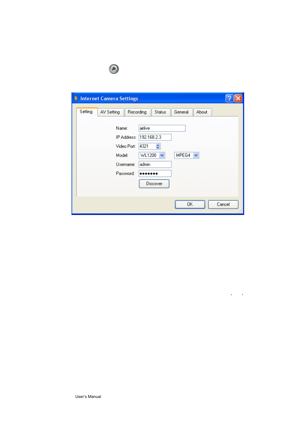 5 advanced camera setting, Setting | AirLive WL-1200CAM User Manual | Page 77 / 88