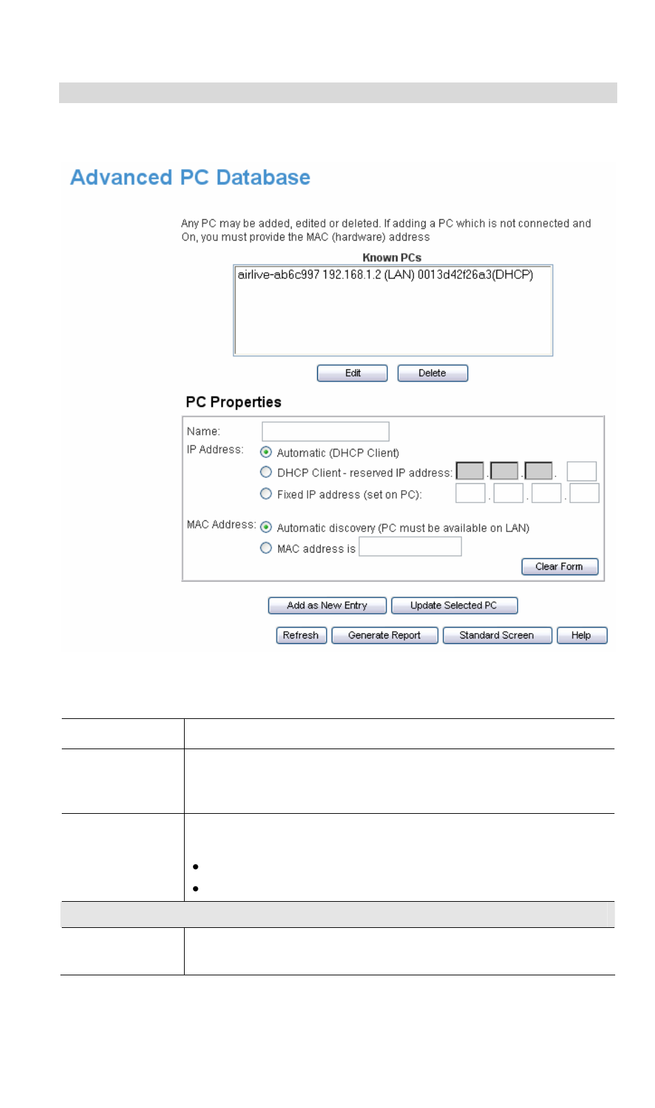 Advanced pc database, Data - advanced pc database screen | AirLive WL-1600GL User Manual | Page 97 / 115