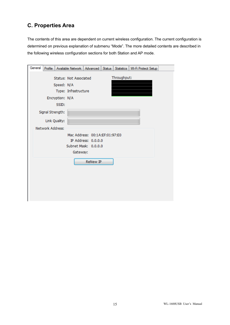 C. properties area | AirLive WL-1600USB User Manual | Page 19 / 34