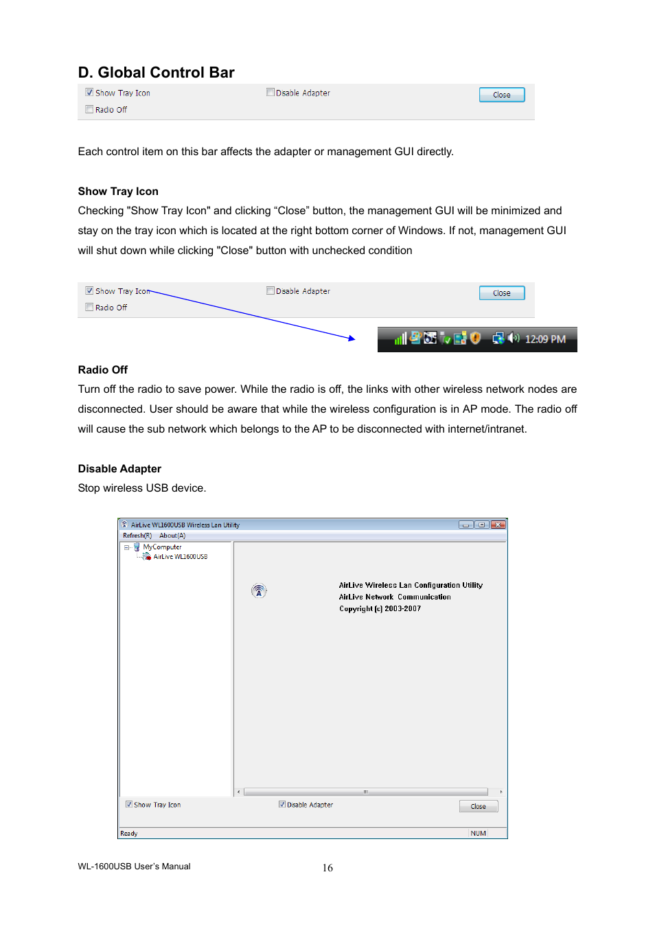 D. global control bar | AirLive WL-1600USB User Manual | Page 20 / 34