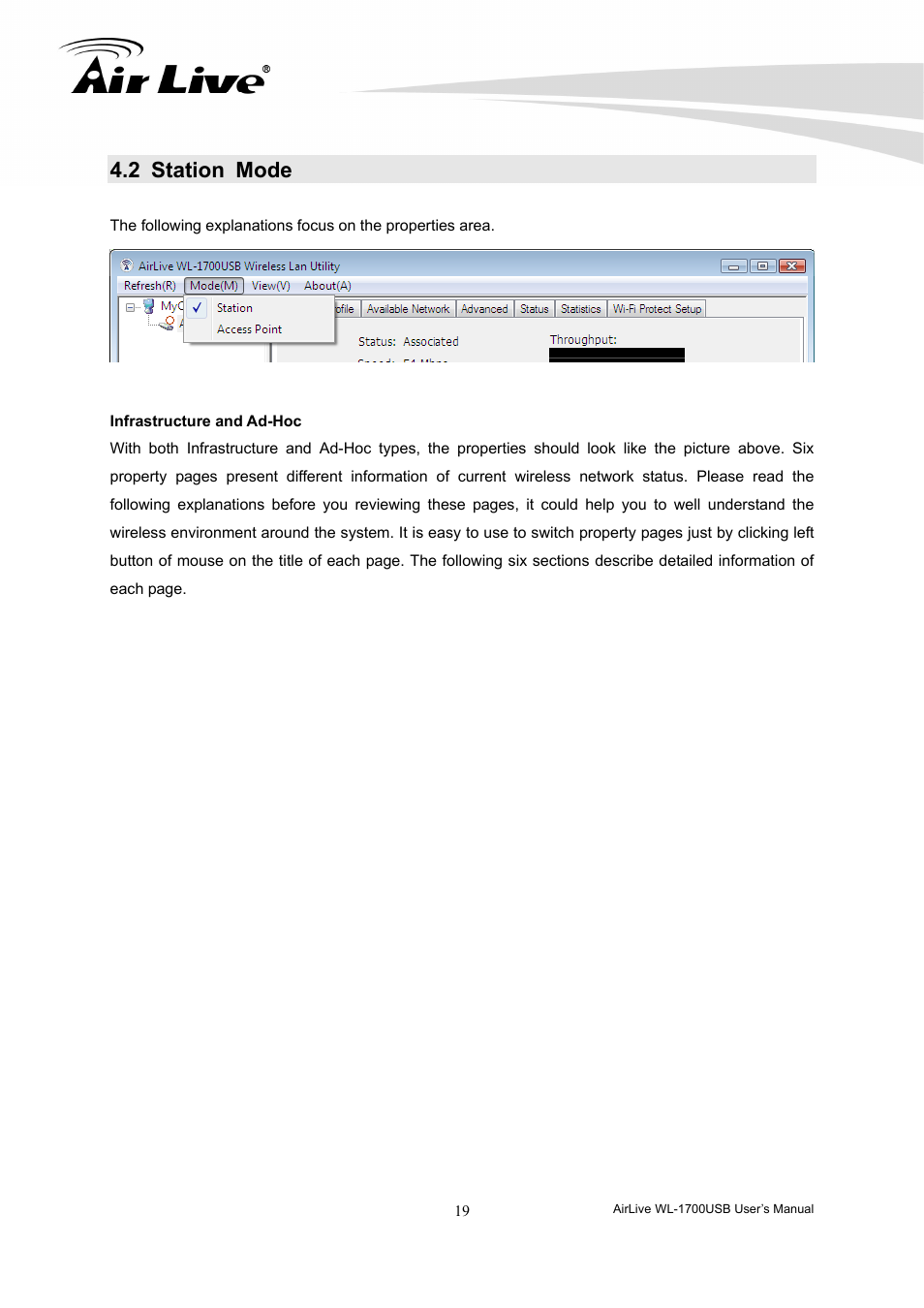 2 station mode | AirLive WL-1700USB User Manual | Page 21 / 32