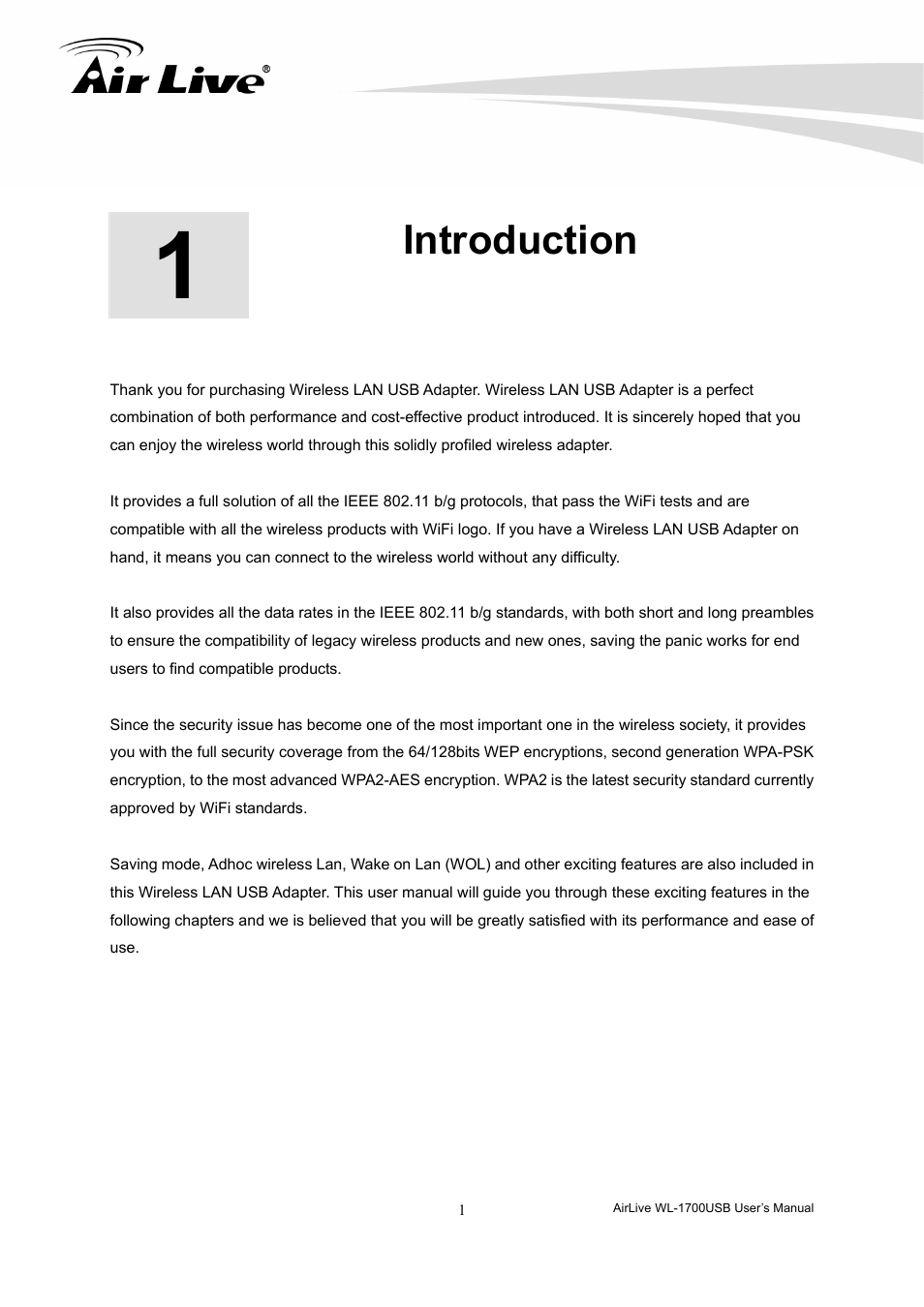 Introduction | AirLive WL-1700USB User Manual | Page 3 / 32