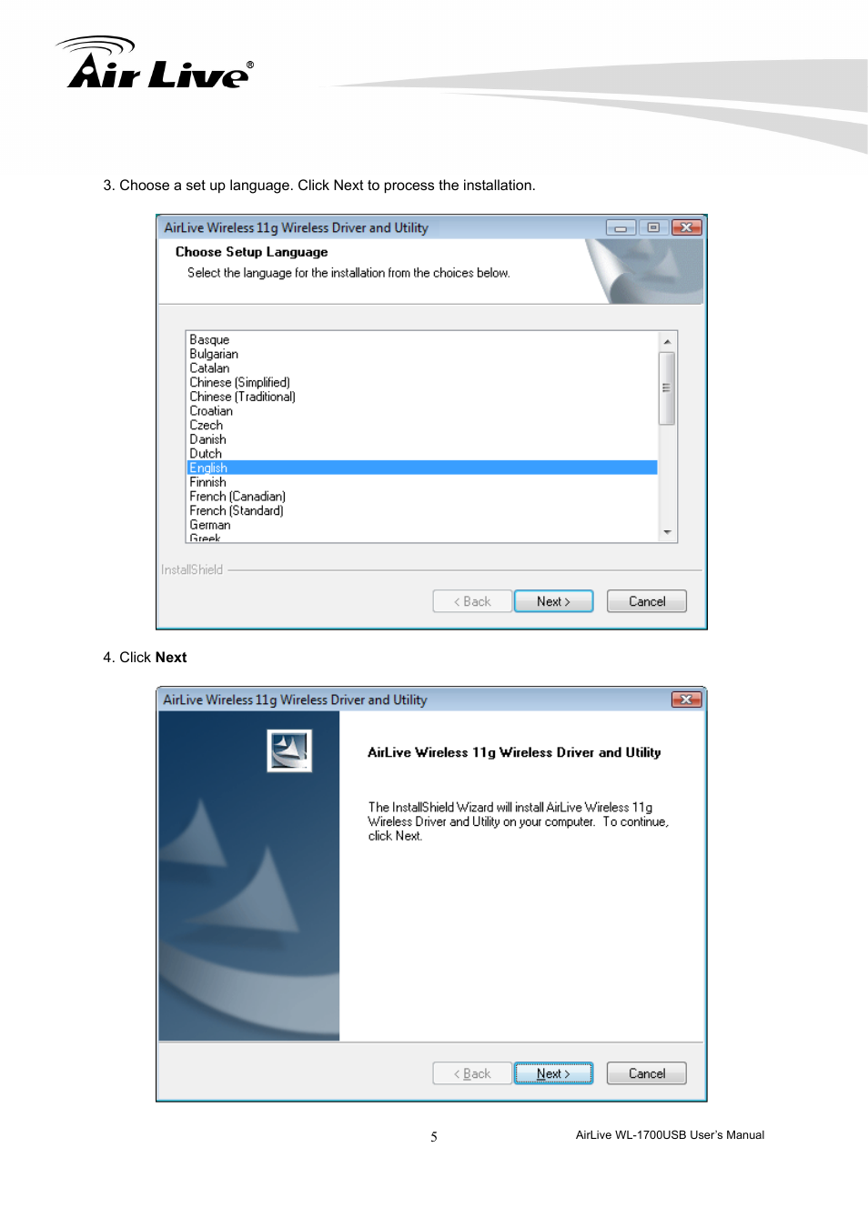 AirLive WL-1700USB User Manual | Page 7 / 32