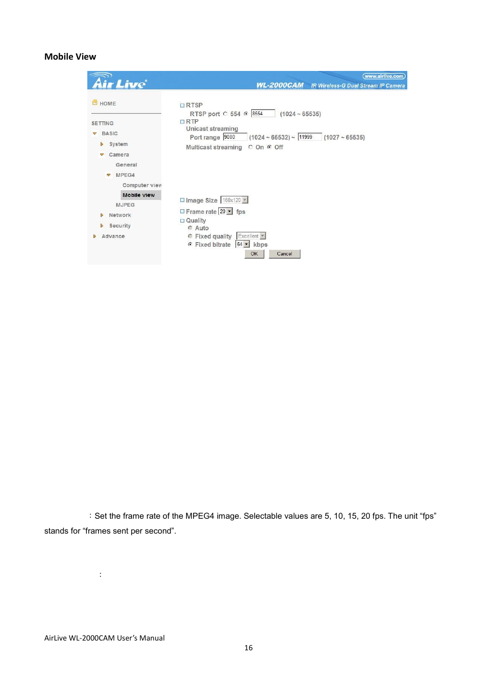 Mobile view | AirLive WL-2000CAM User Manual | Page 19 / 43