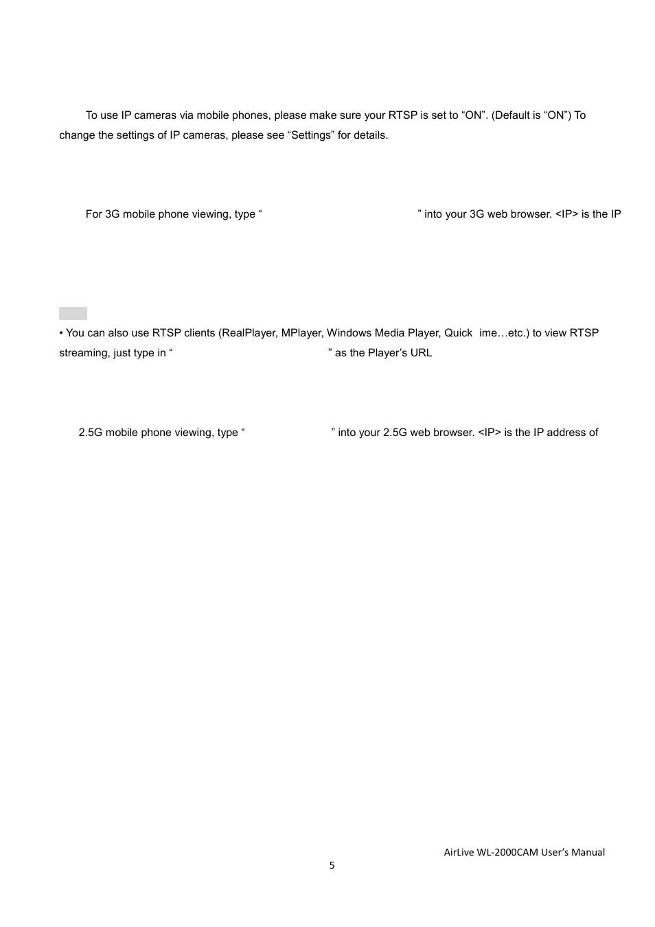 Chapter 2 using ip camera via mobile phone, 1 3g mobile phone viewing, 2 2.5g mobile phone viewing | AirLive WL-2000CAM User Manual | Page 8 / 43