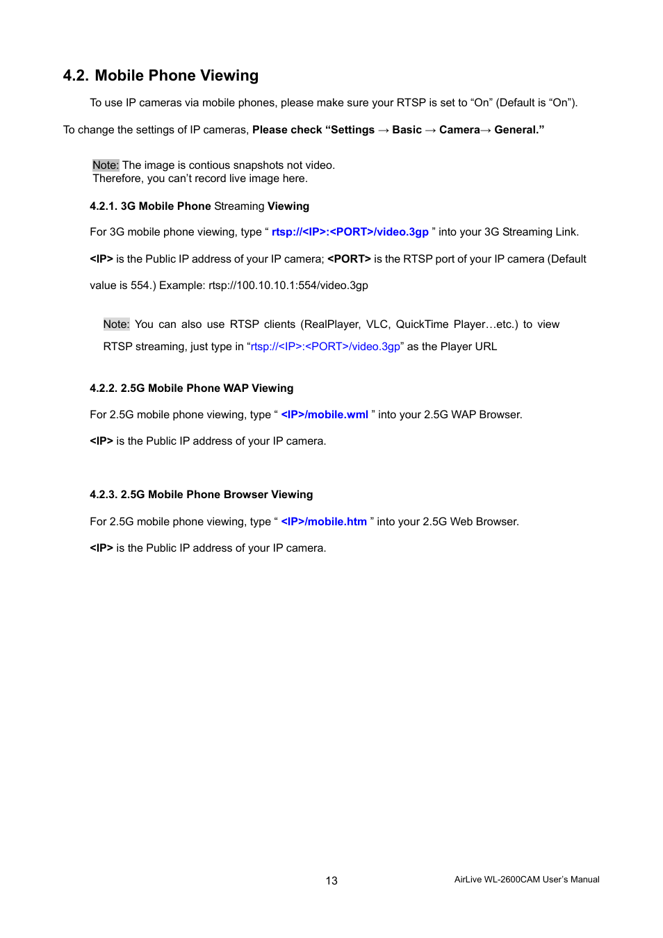 Mobile phone viewing | AirLive WL-2600CAM User Manual | Page 14 / 90