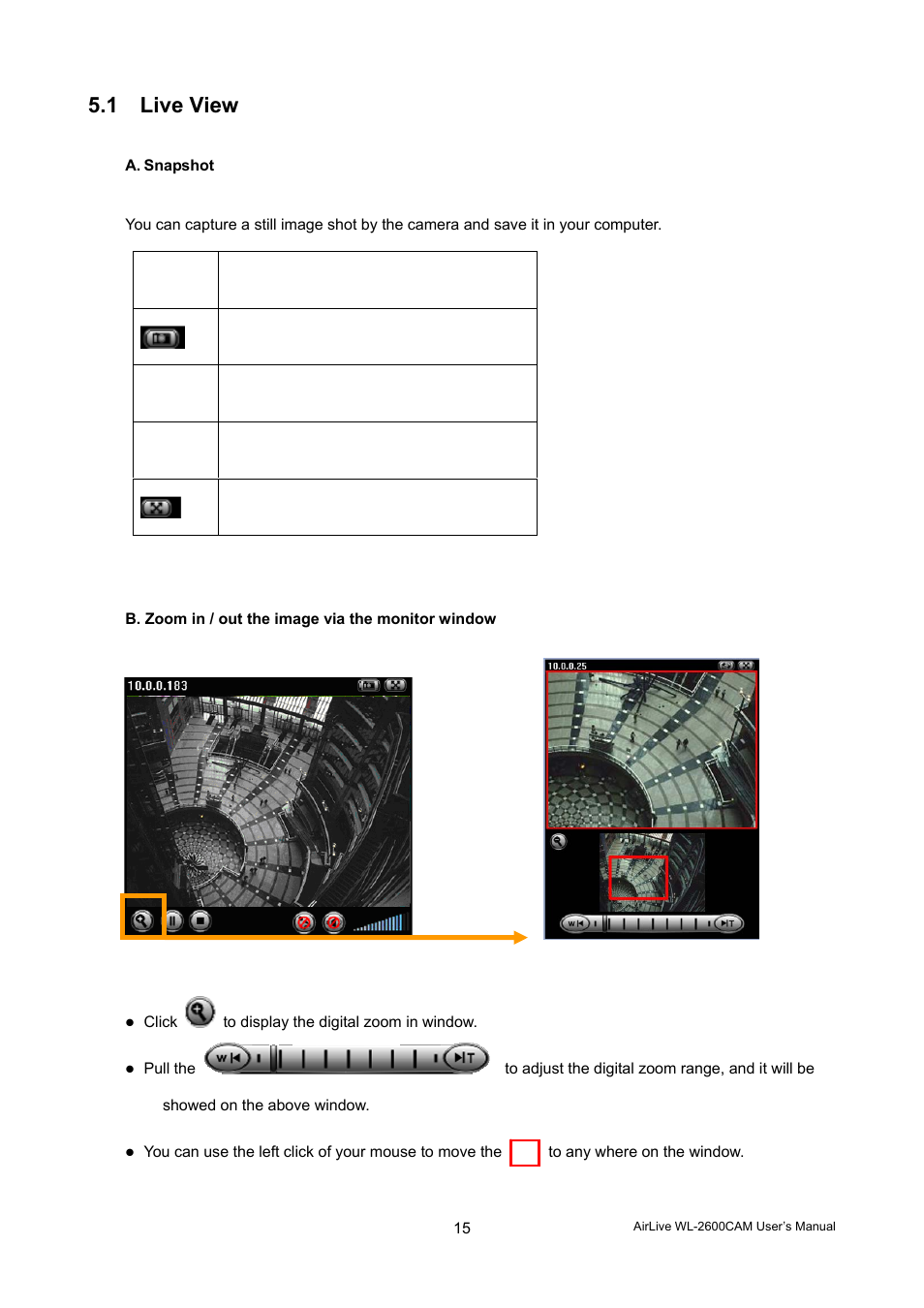 1 live view | AirLive WL-2600CAM User Manual | Page 16 / 90