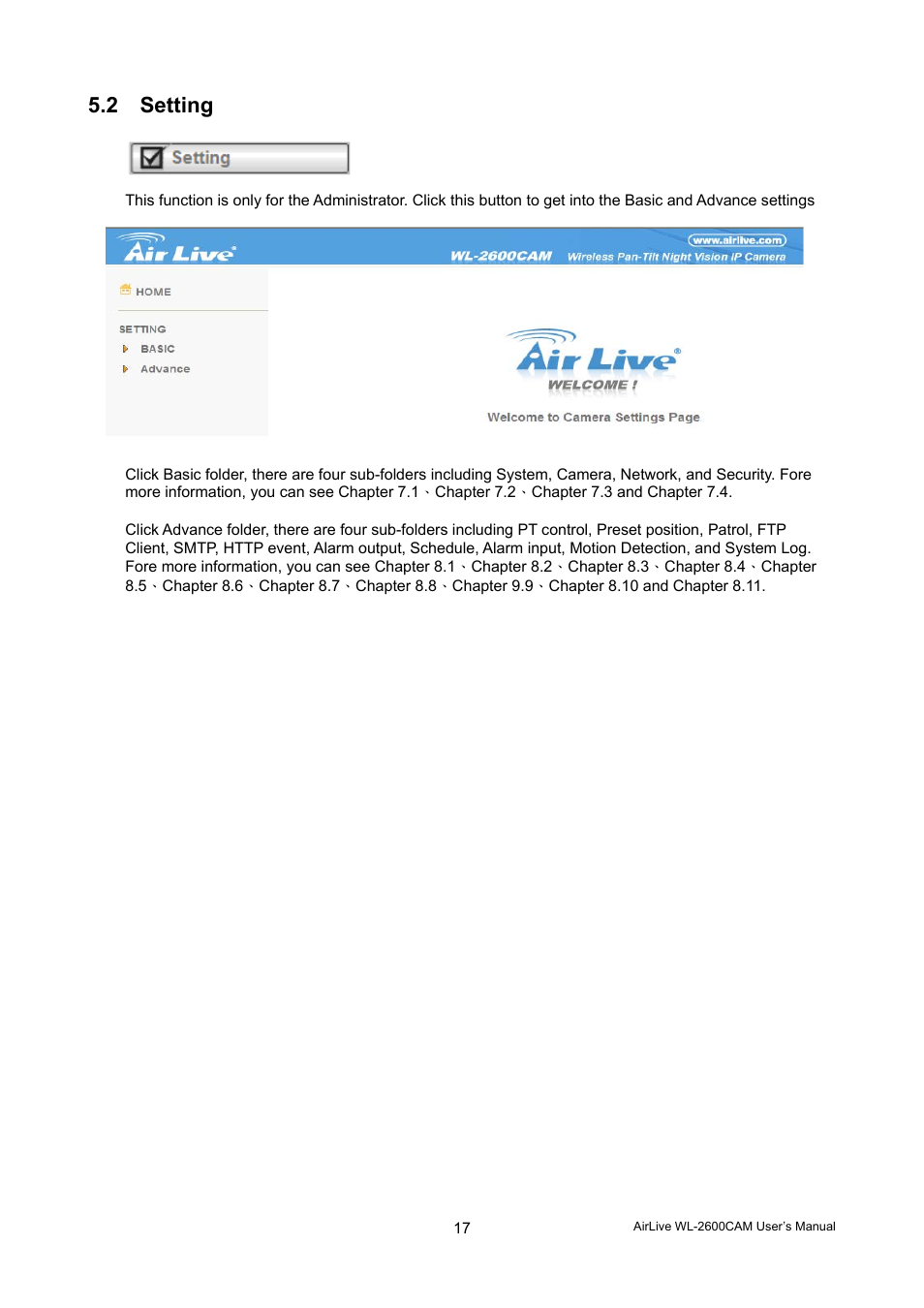 2 setting | AirLive WL-2600CAM User Manual | Page 18 / 90