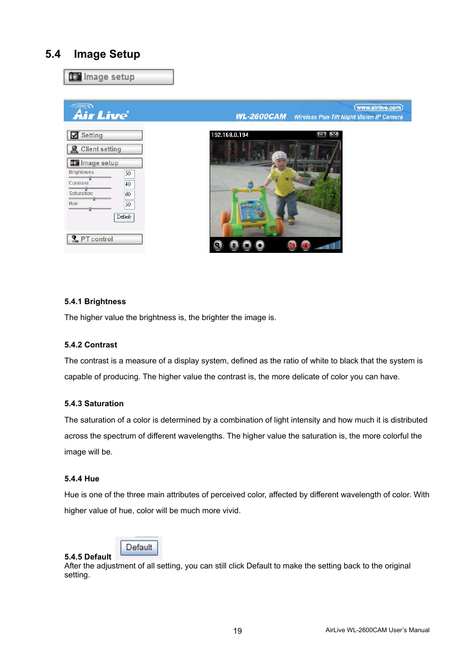 4 image setup | AirLive WL-2600CAM User Manual | Page 20 / 90