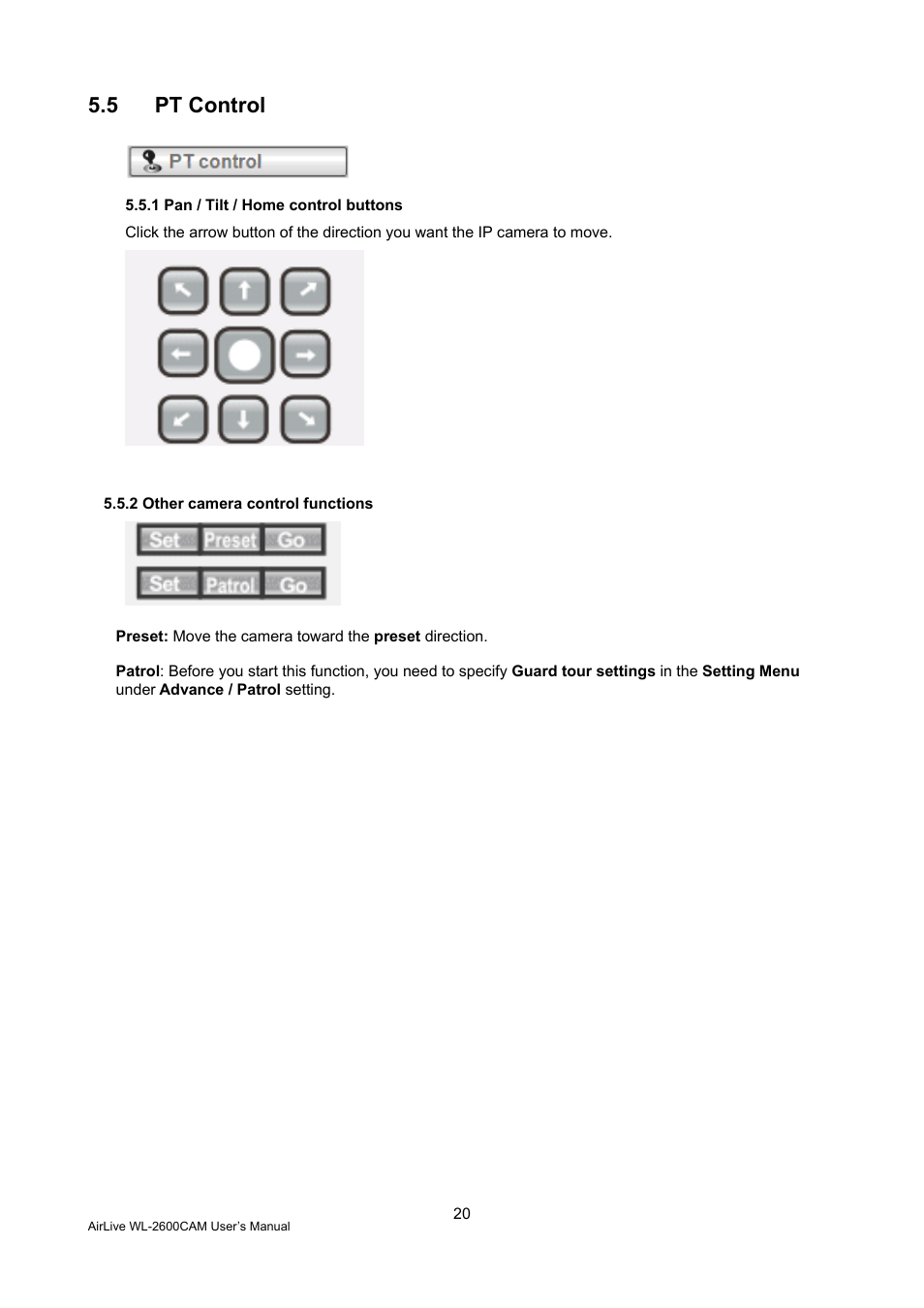 5 pt control | AirLive WL-2600CAM User Manual | Page 21 / 90