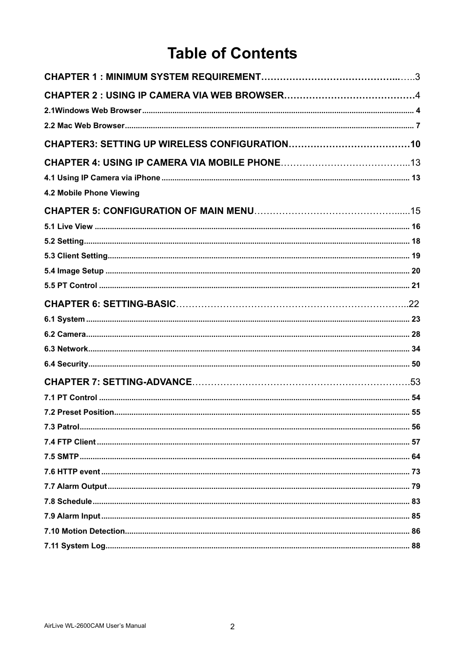 AirLive WL-2600CAM User Manual | Page 3 / 90