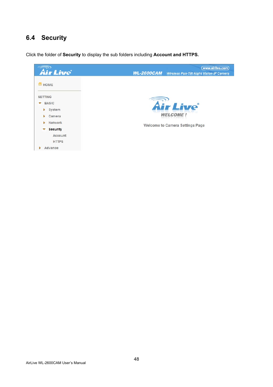 4 security | AirLive WL-2600CAM User Manual | Page 49 / 90
