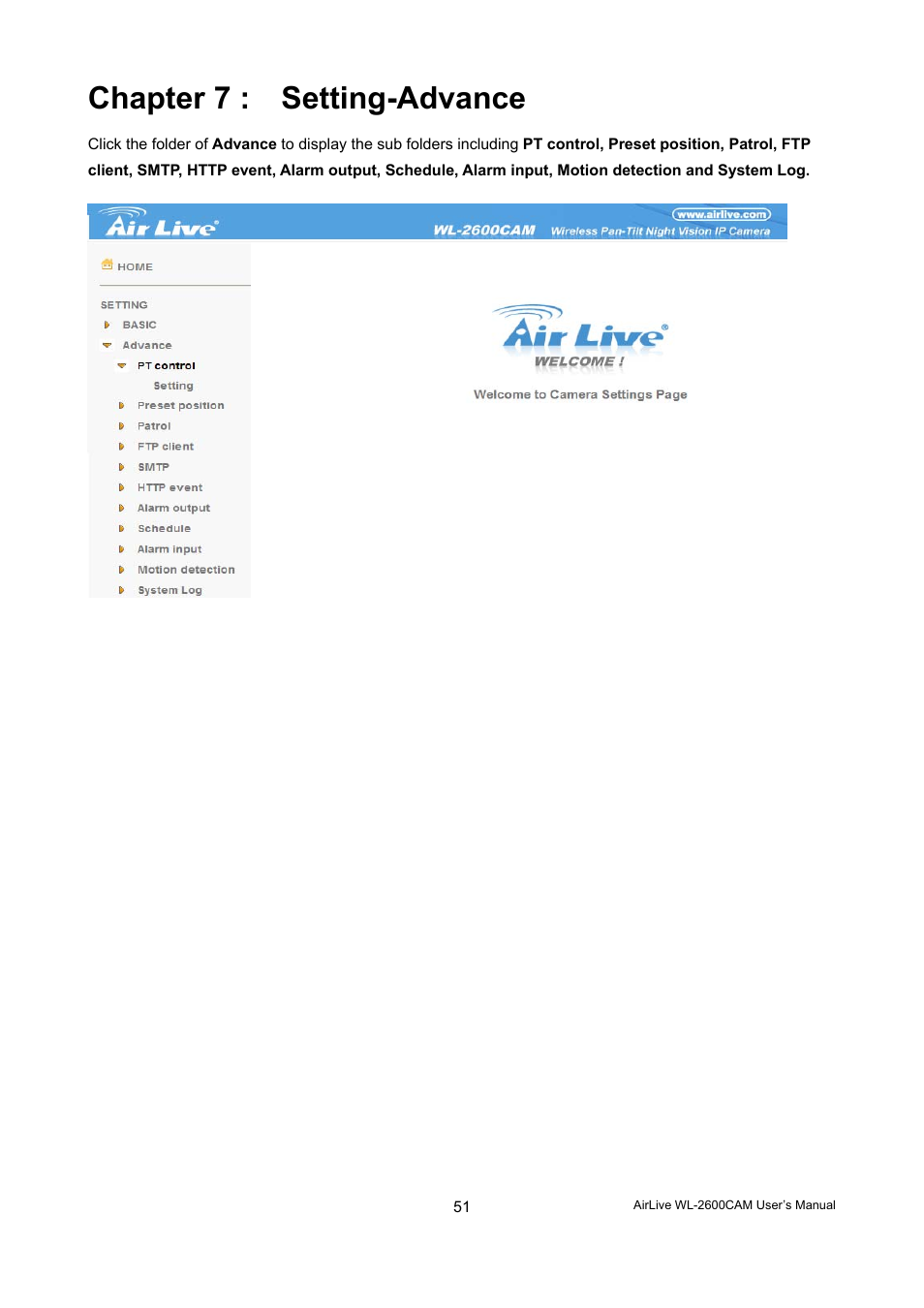 Chapter 7 : setting-advance | AirLive WL-2600CAM User Manual | Page 52 / 90
