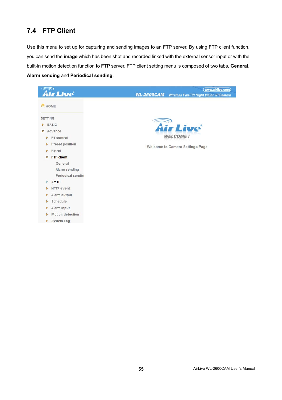 4 ftp client | AirLive WL-2600CAM User Manual | Page 56 / 90