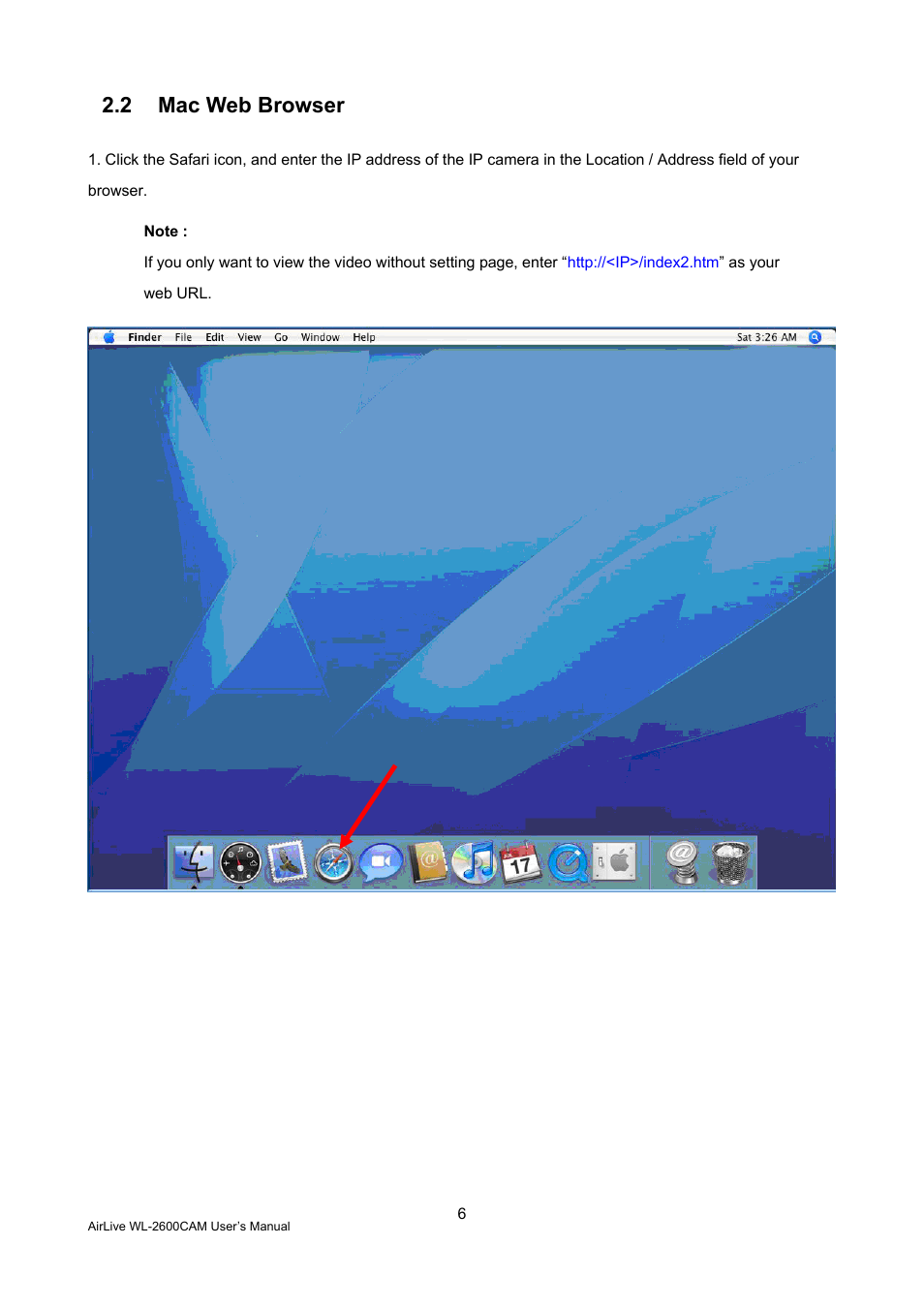2 mac web browser | AirLive WL-2600CAM User Manual | Page 7 / 90