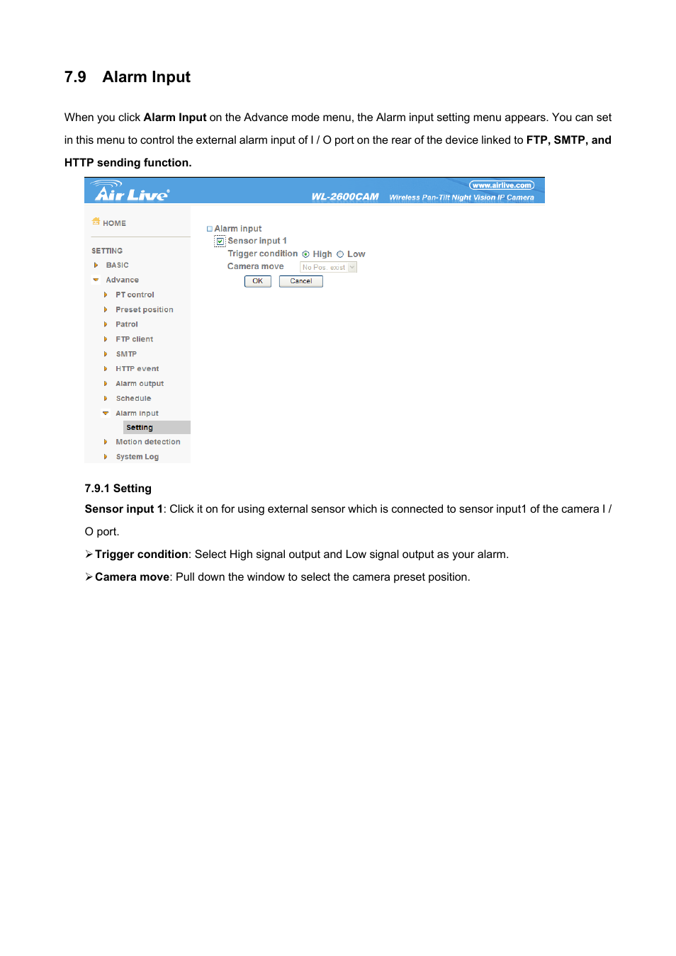 9 alarm input | AirLive WL-2600CAM User Manual | Page 84 / 90