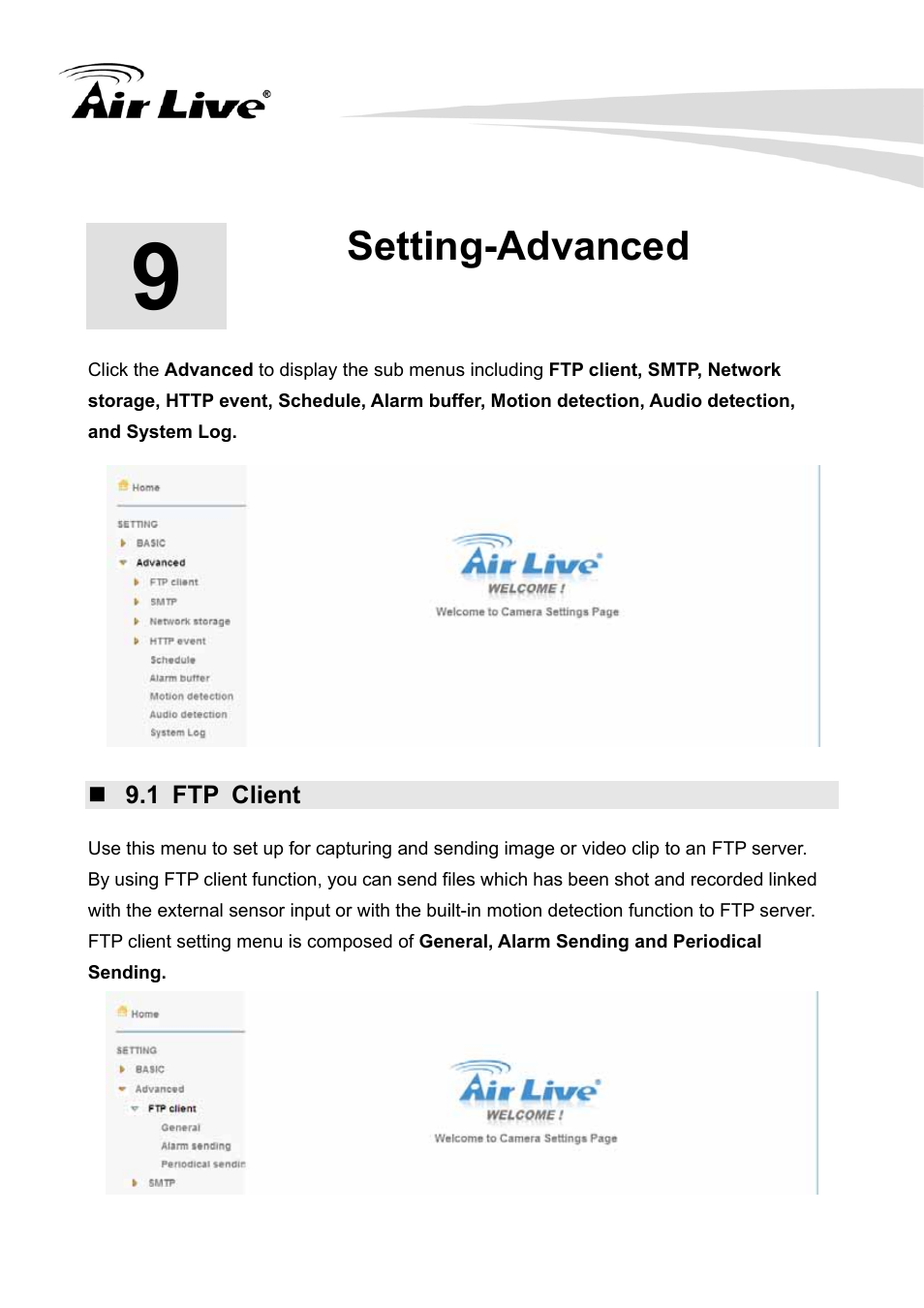 Setting-advanced, 1 ftp client | AirLive WL-350HD User Manual | Page 66 / 98