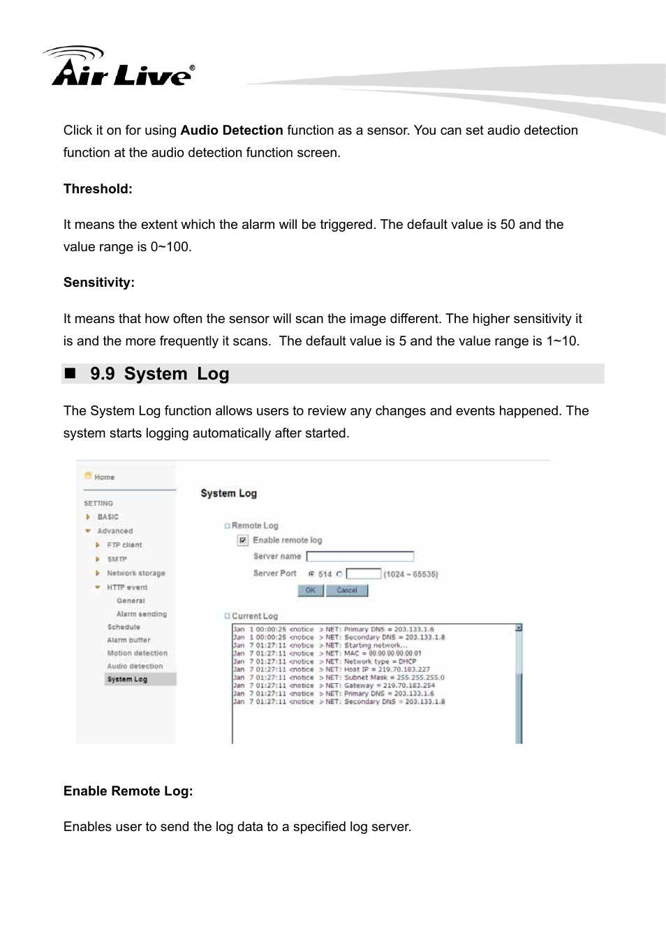 9 system log | AirLive WL-350HD User Manual | Page 90 / 98