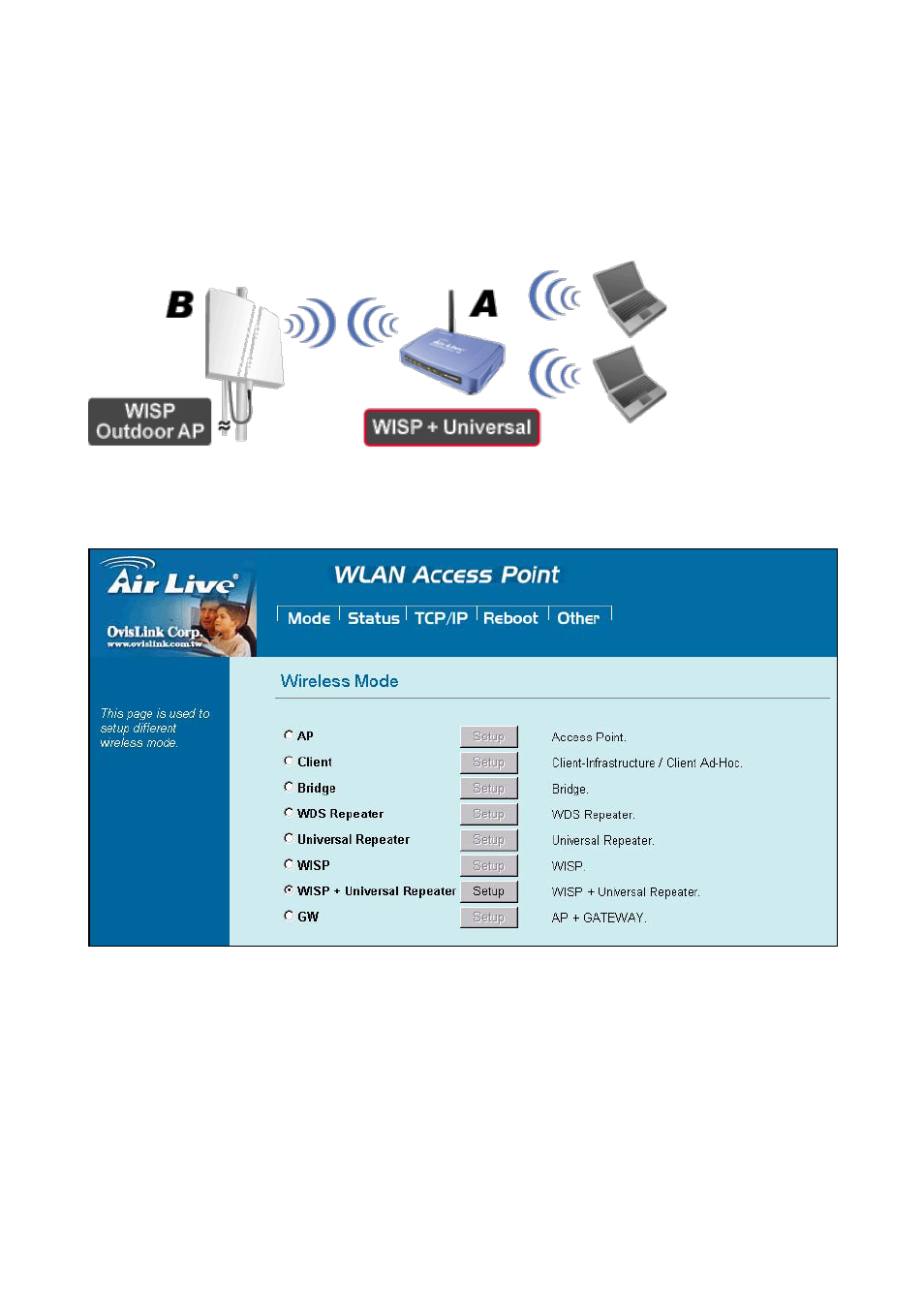 7 wisp + universal repeater mode | AirLive WL-5460AP v2 User Manual | Page 22 / 74