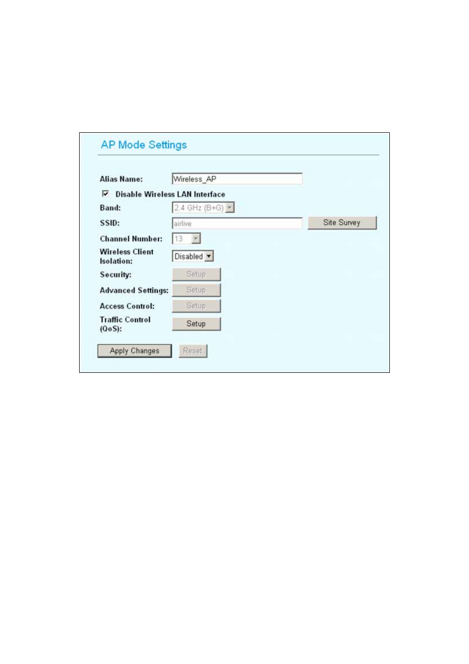 Wireless settings, 1 access point mode settings | AirLive WL-5460AP v2 User Manual | Page 24 / 74