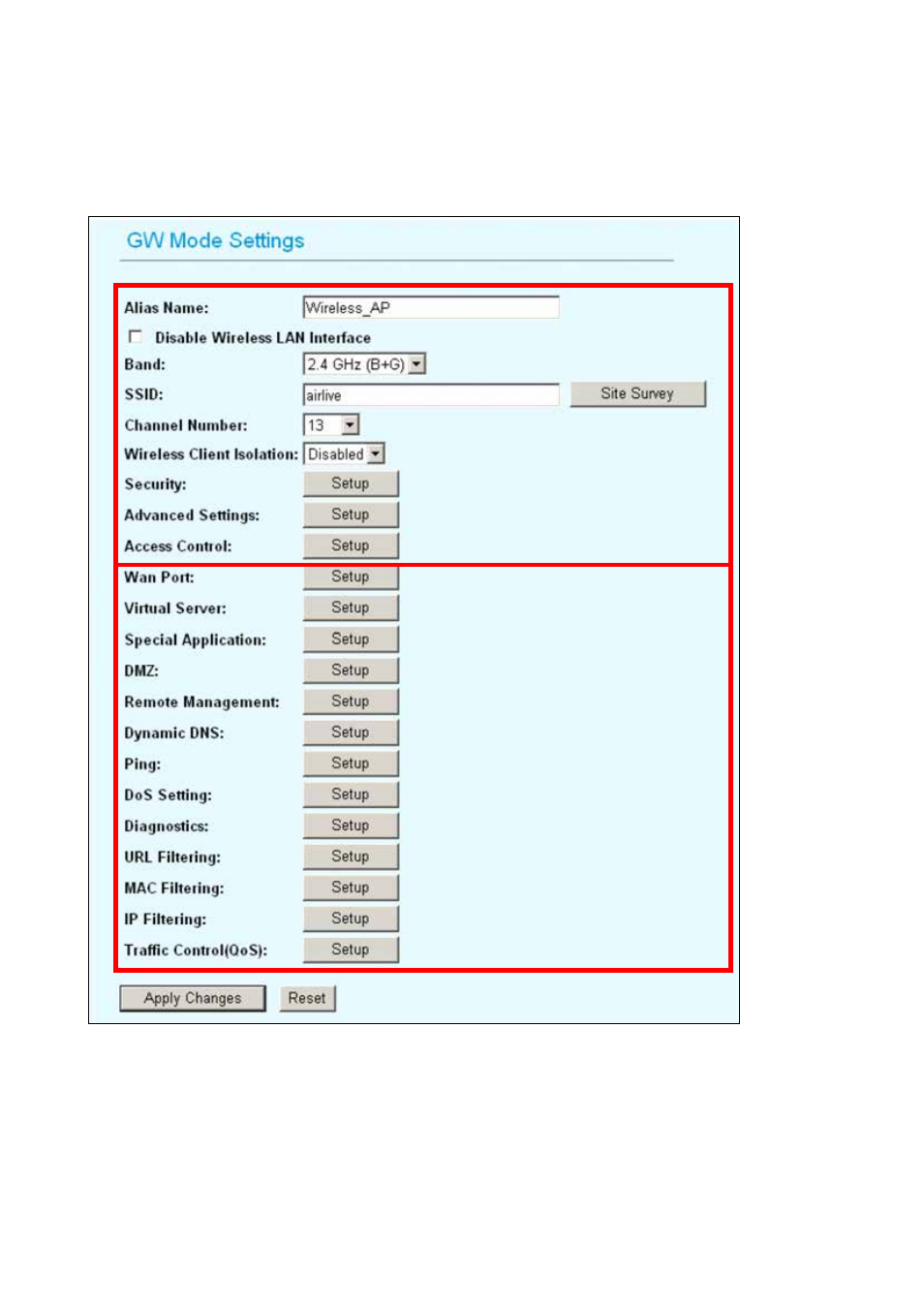 8 gateway mode (ap + router) settings | AirLive WL-5460AP v2 User Manual | Page 42 / 74