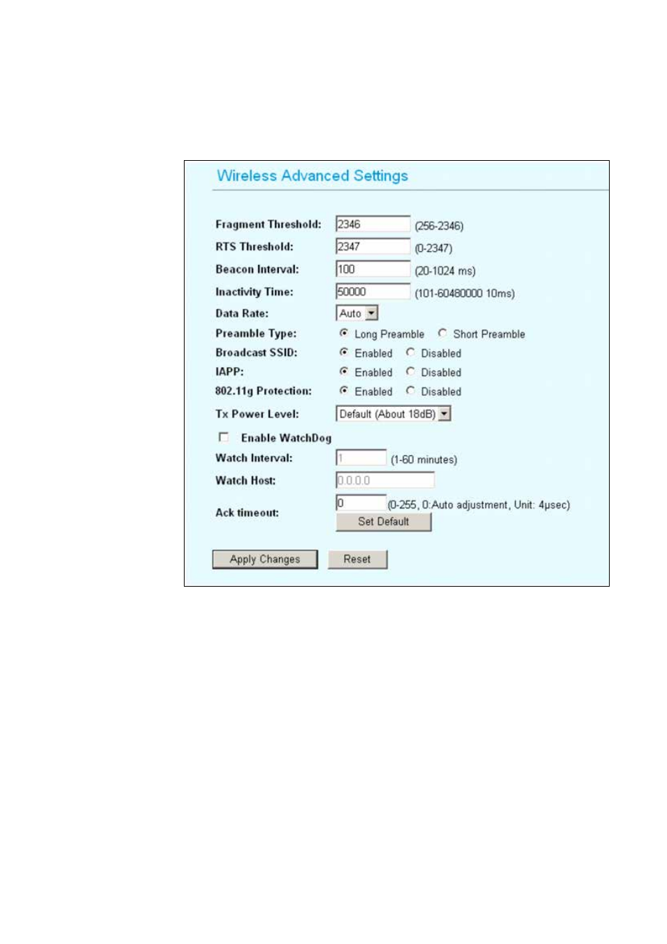 10 advanced wireless settings | AirLive WL-5460AP v2 User Manual | Page 51 / 74