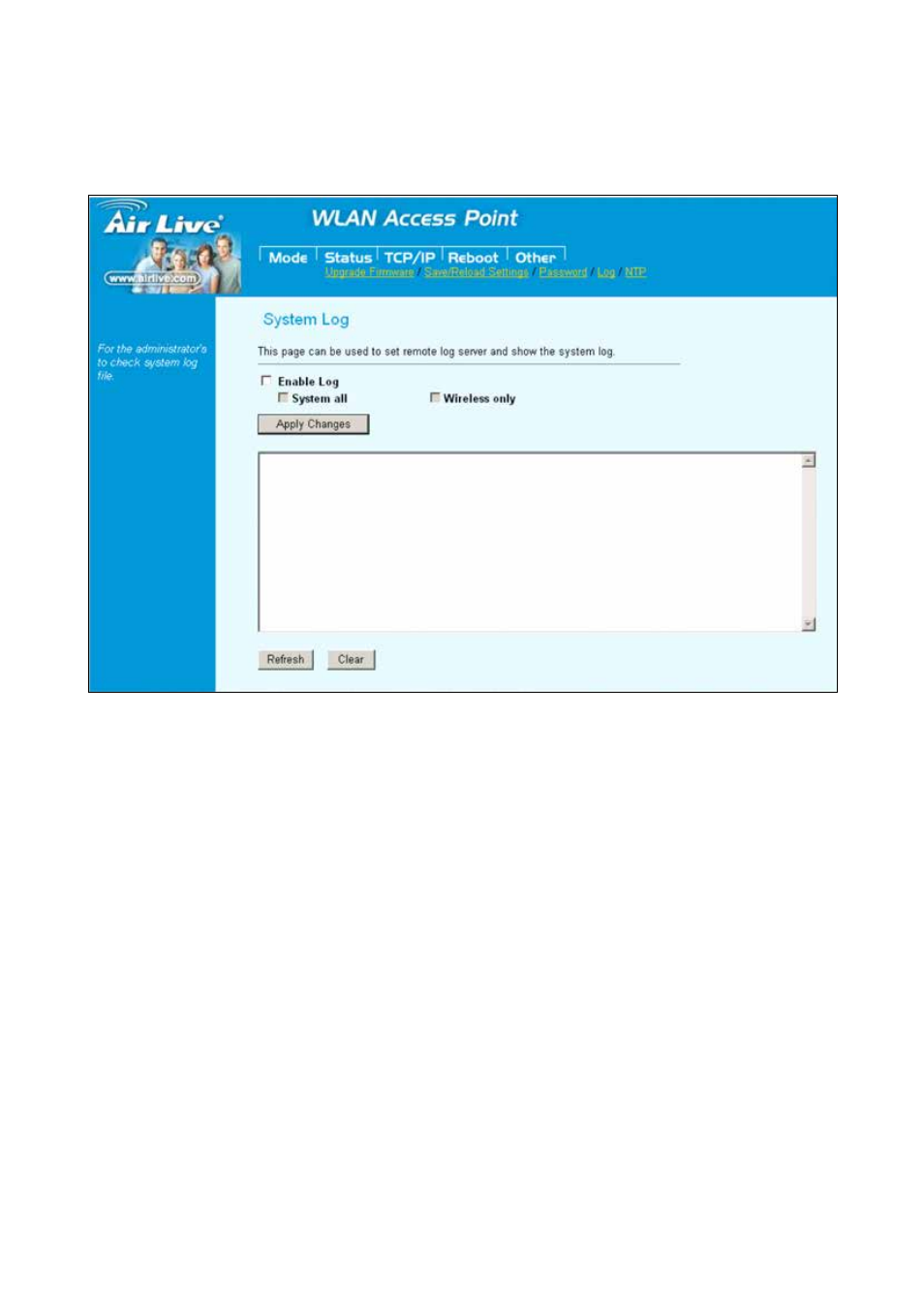 5 enable system log | AirLive WL-5460AP v2 User Manual | Page 68 / 74