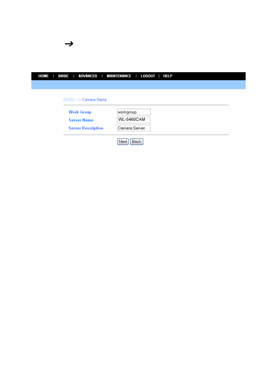 Basic ( camera name, Basic, Camera name | AirLive WL-5460CAM User Manual | Page 27 / 110