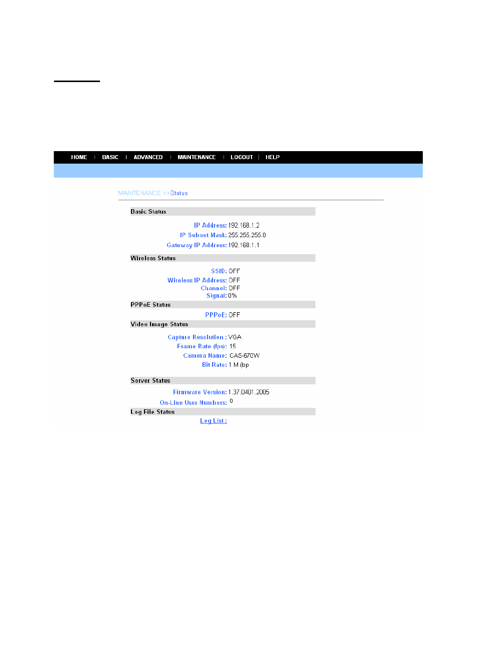 Status | AirLive WL-5460CAM User Manual | Page 51 / 110