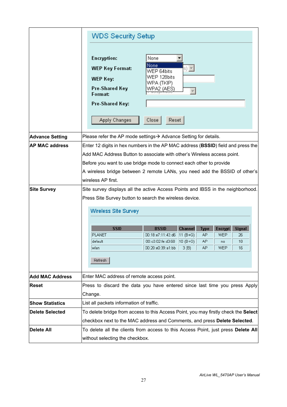 AirLive WL-5470AP User Manual | Page 32 / 50